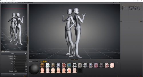 Screenshot der Software DesignDoll mit zwei Rücken an Rücken stehenden Figuren