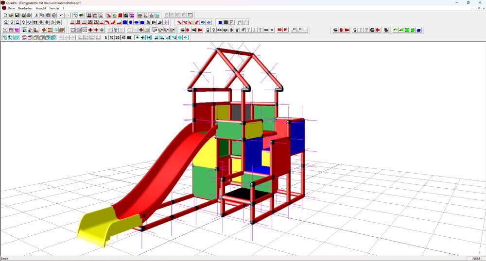 Screenshot Quadro Software – Rutsche mit Haus für Kleinkind mit Kuschelhöhle